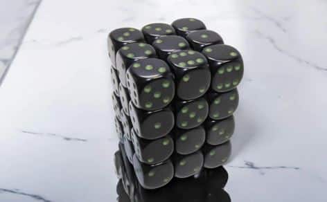 CHX25858 36d6 Blue/Green Opaque 12mm Dice image 0